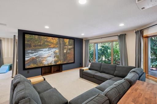 Large lower level great room amazing media center