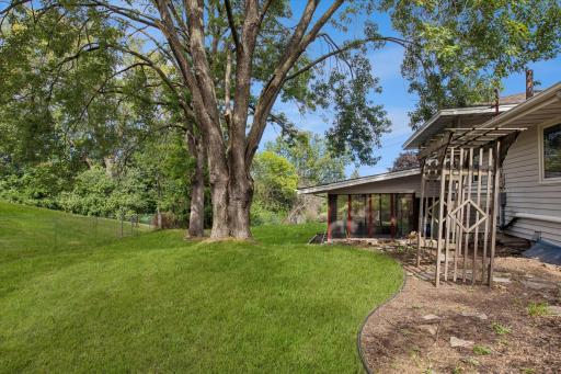 Large backyard is fully fenced.
