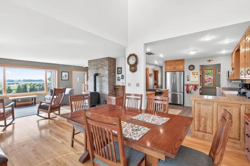 View of the open floor plan for the informal dining.