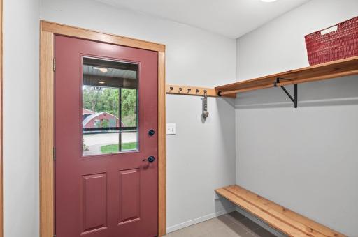 Mud room off the side entrance into the home.