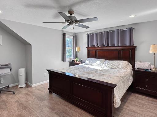 Upstairs brings you to the master bedroom with walk in closet!