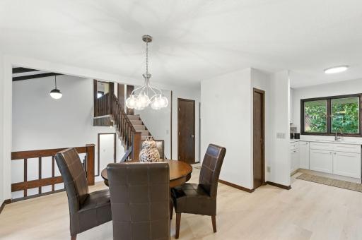 Main level dining room, kitchen to the right