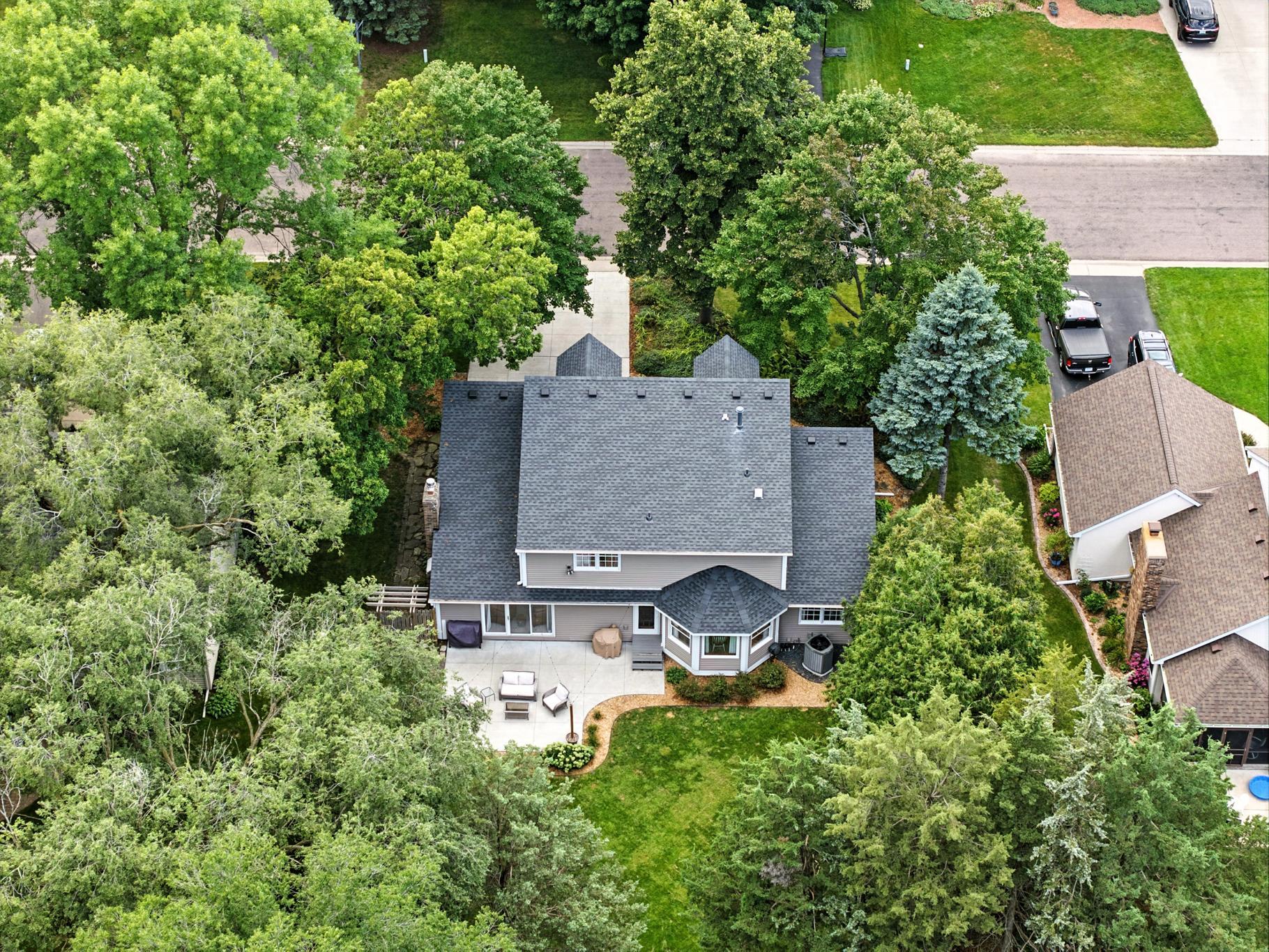 Aerial view of the home