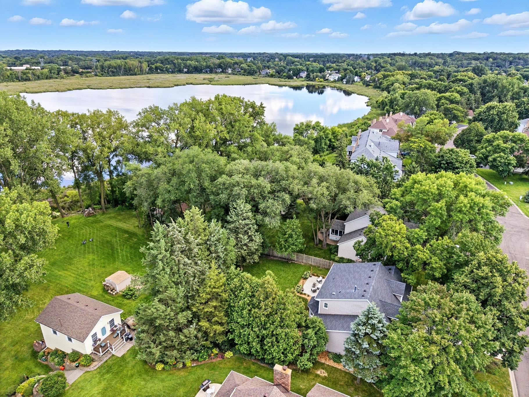 Aerial view of Rice Lake & home