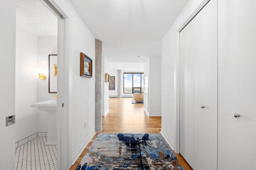 Floor to ceiling views strike you as you walk into the space.