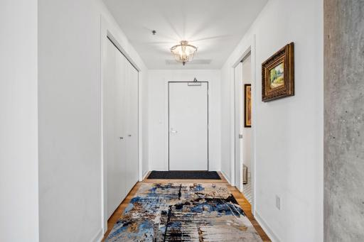 Clean, modern and welcoming, with a giant, oversized closet and guest bath right off the entry.