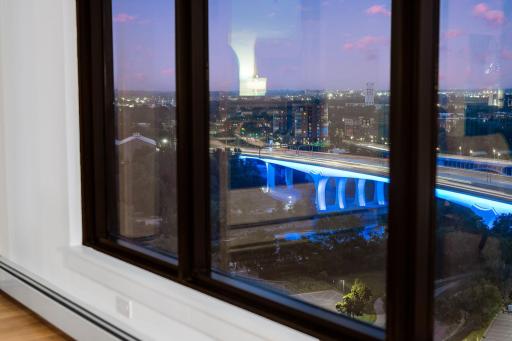 Enjoy watching the bridges light up at night.