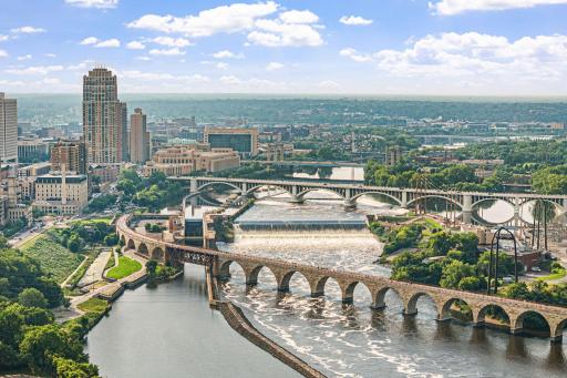 Enjoy a convenient walk to downtown or across the Stone Arch Bridge.