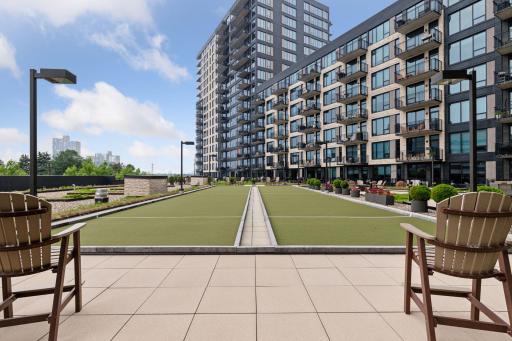 Enjoy som bocce ball on the outdoor terrace.