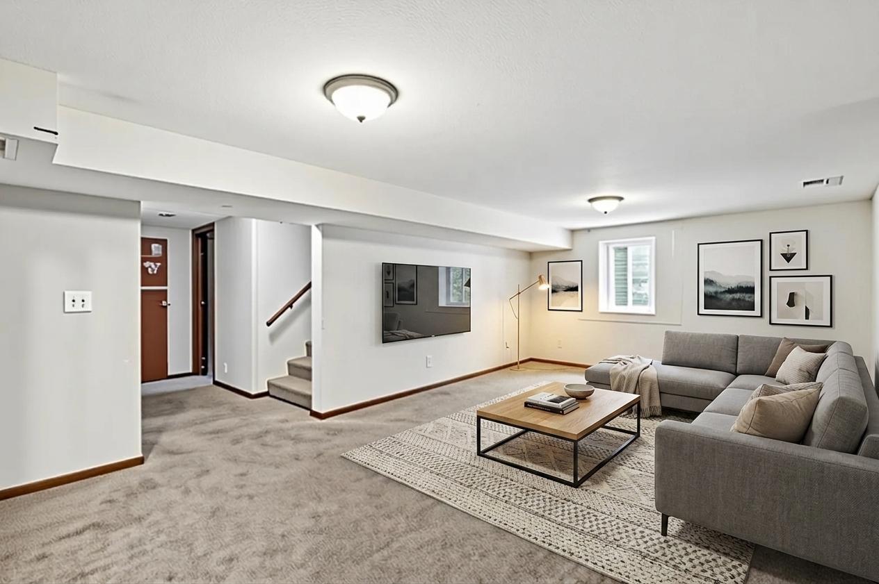 basement virtually staged
