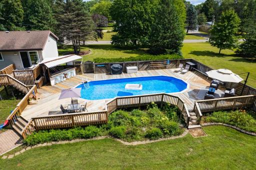 Awesome heated above ground pool with great entertaining space.
