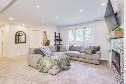 Recently finished family room with lots of light!