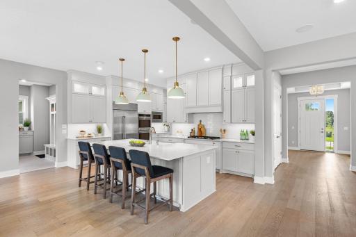 Gourmet kitchen with massive center island and plenty of counter space