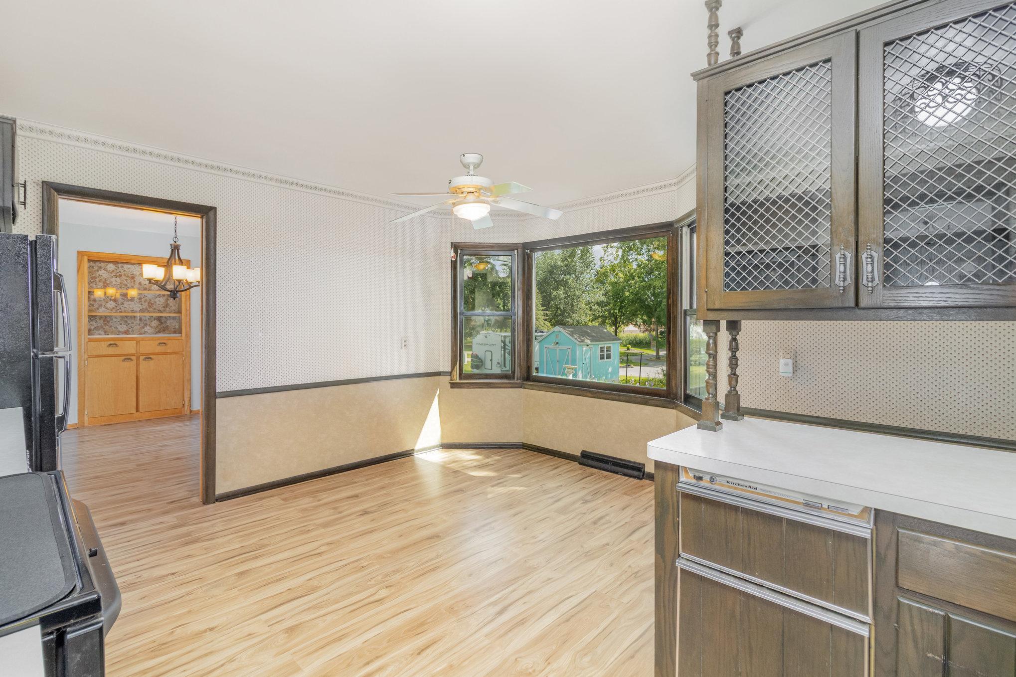 Enjoy the backyard views with this large bay window in the kitchen.