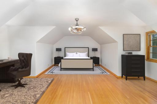 3rd bedroom is 18 x 16 w/dormers is virtually staged.