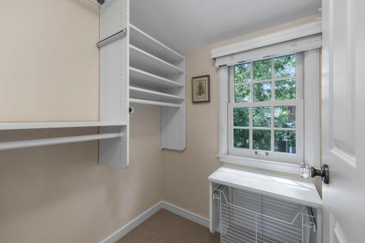Additional closet space in the primary suite