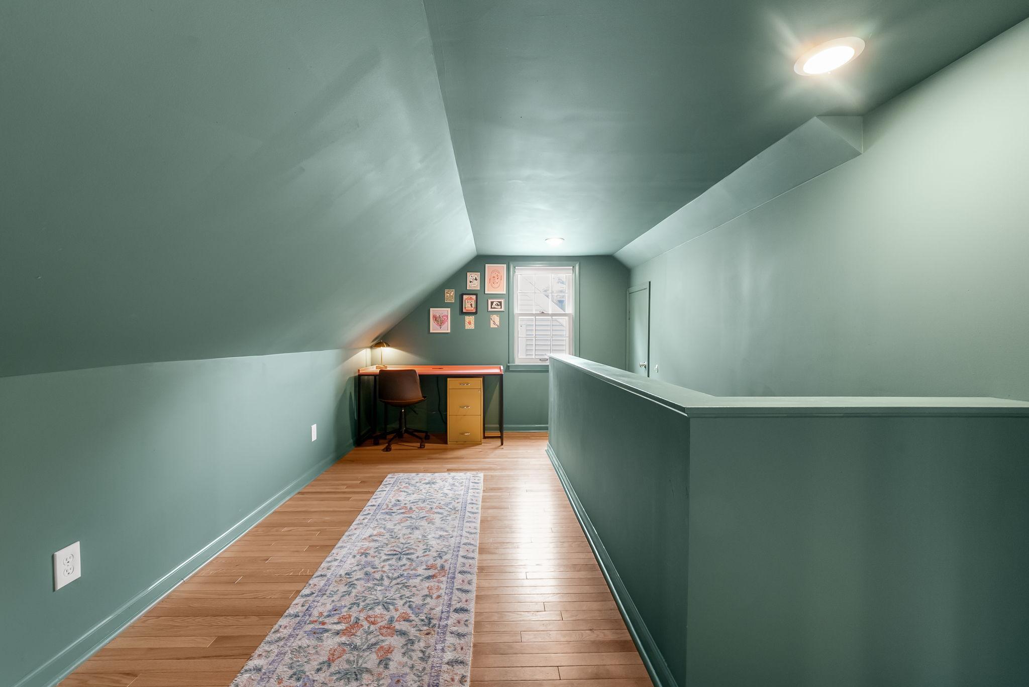 Extra space in primary bedroom allows for flexibility. The current owners use it as an additional office space.