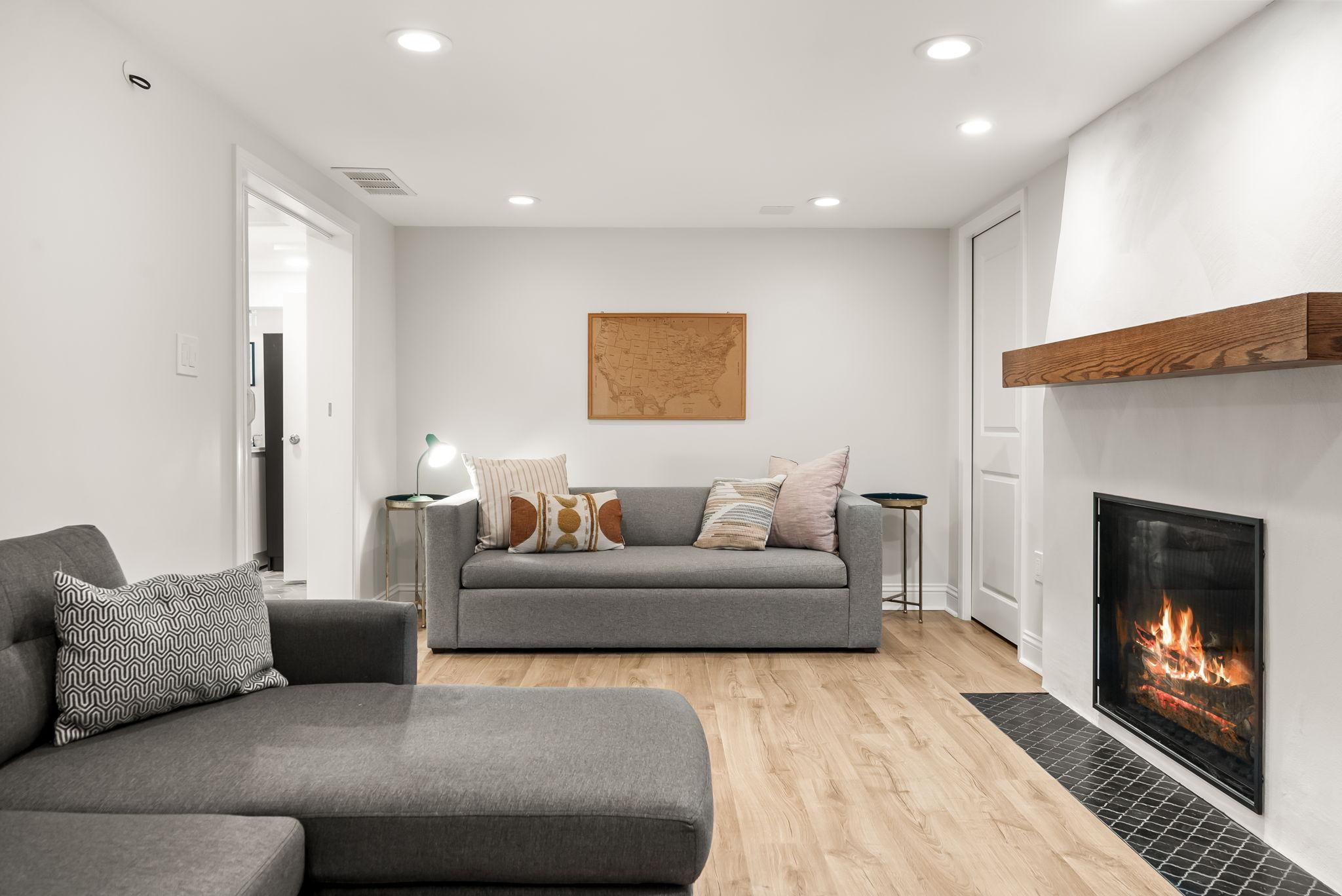 Alternate view of the spacious lower level family room.