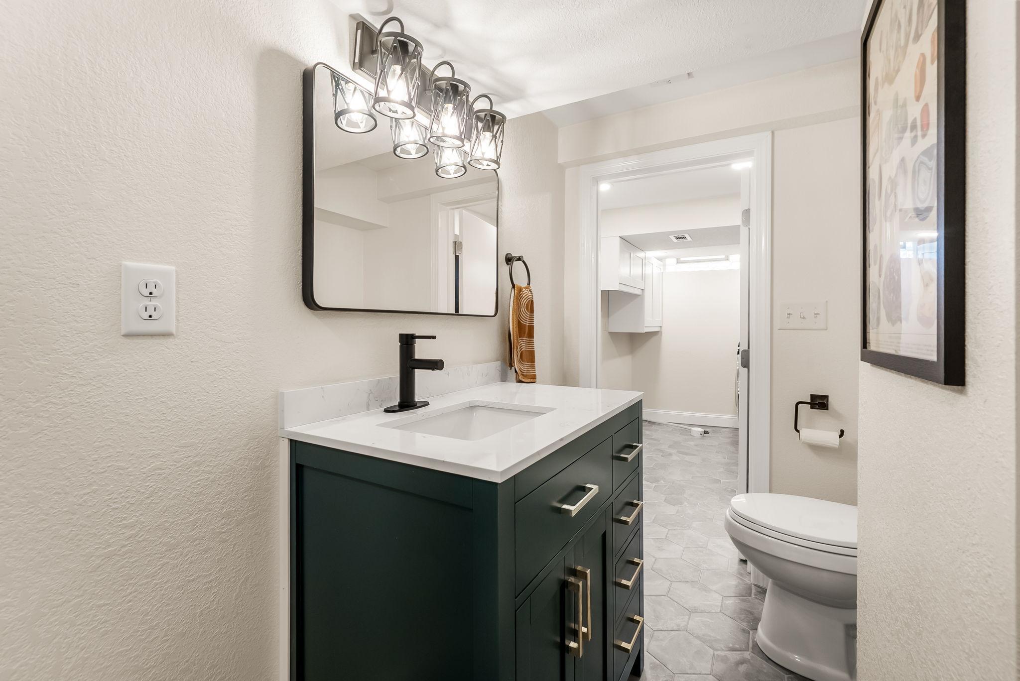 Alternate view of the 3/4 bathroom in the basement.