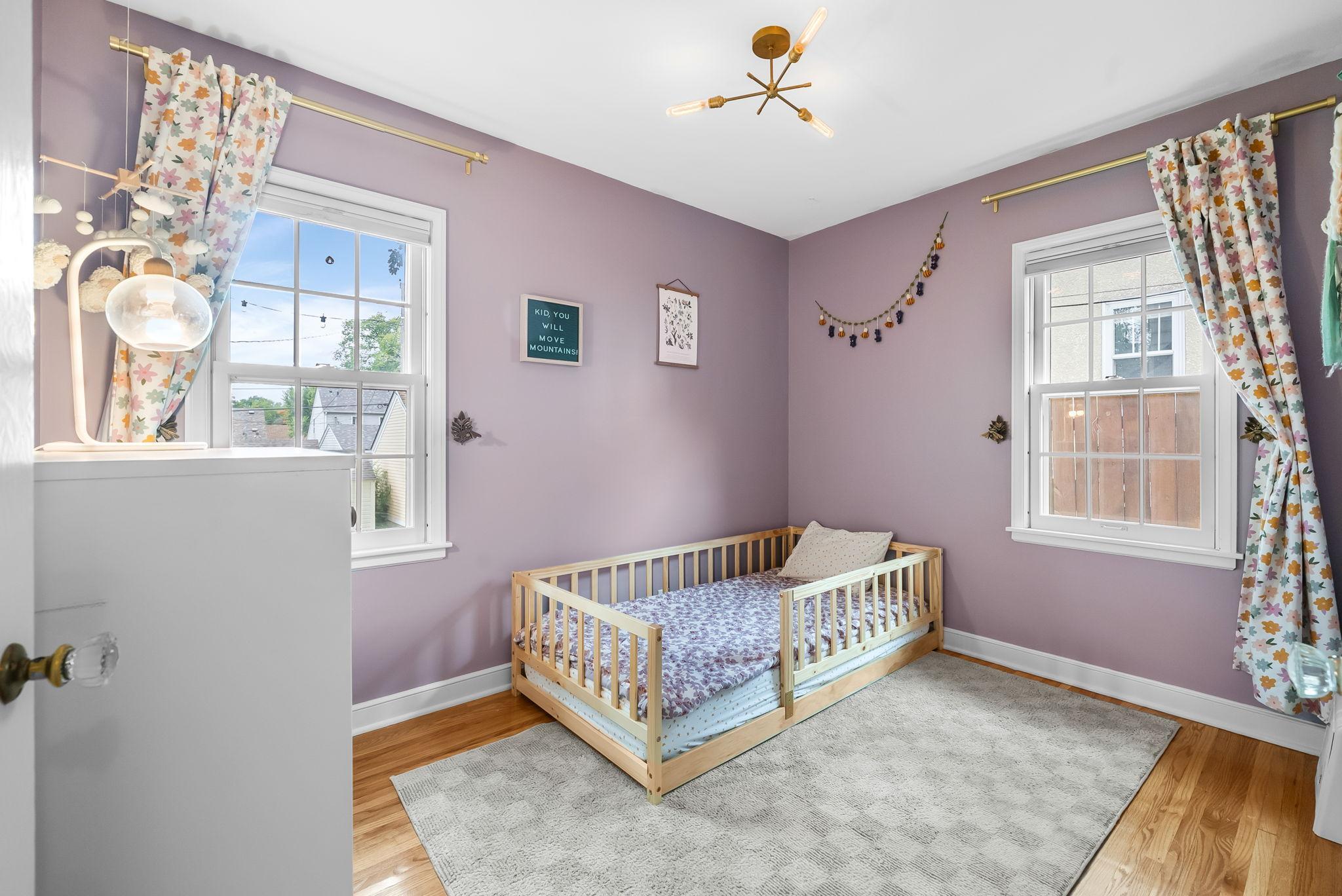 The smaller of the two main floor bedrooms.