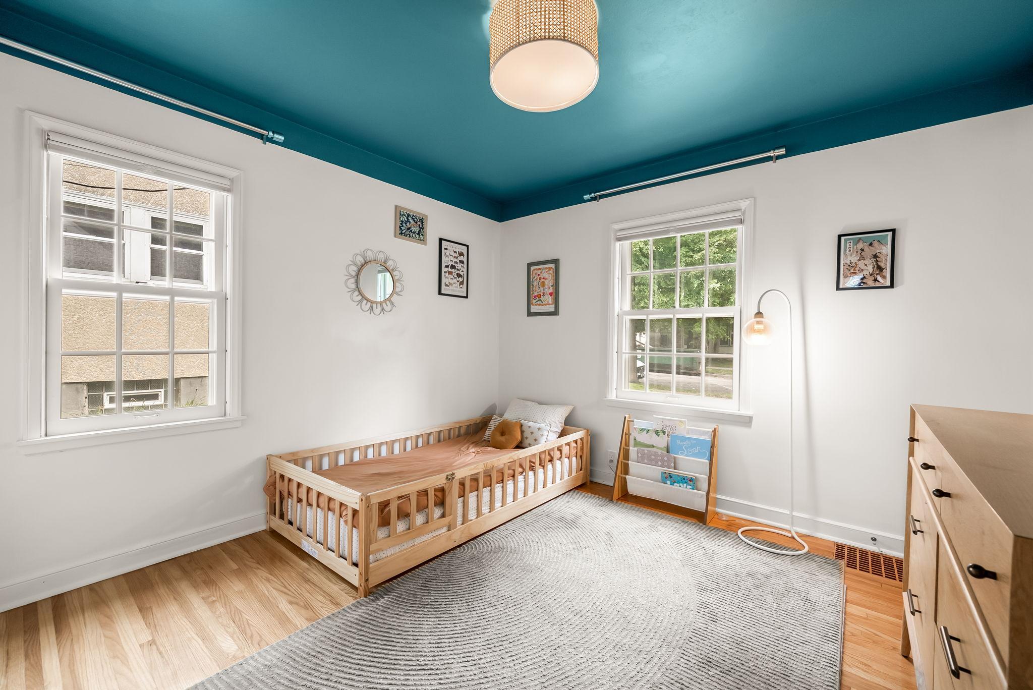 The main floor has two of the three bedrooms.