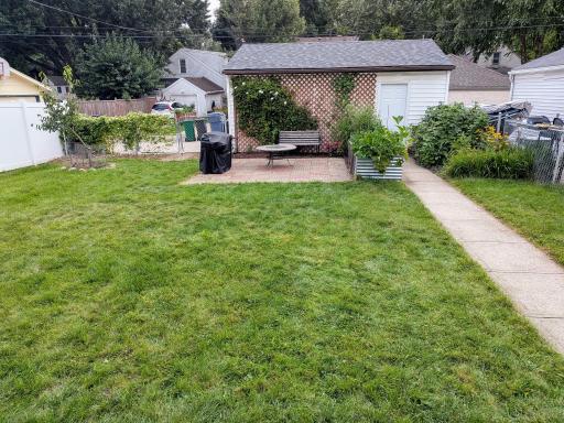 Long view of the backyard from the house.