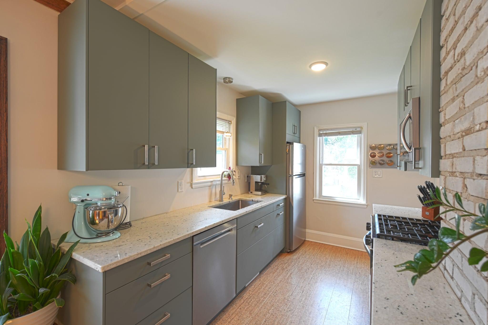 Gorgeous counters and sleek modern cabinetry.