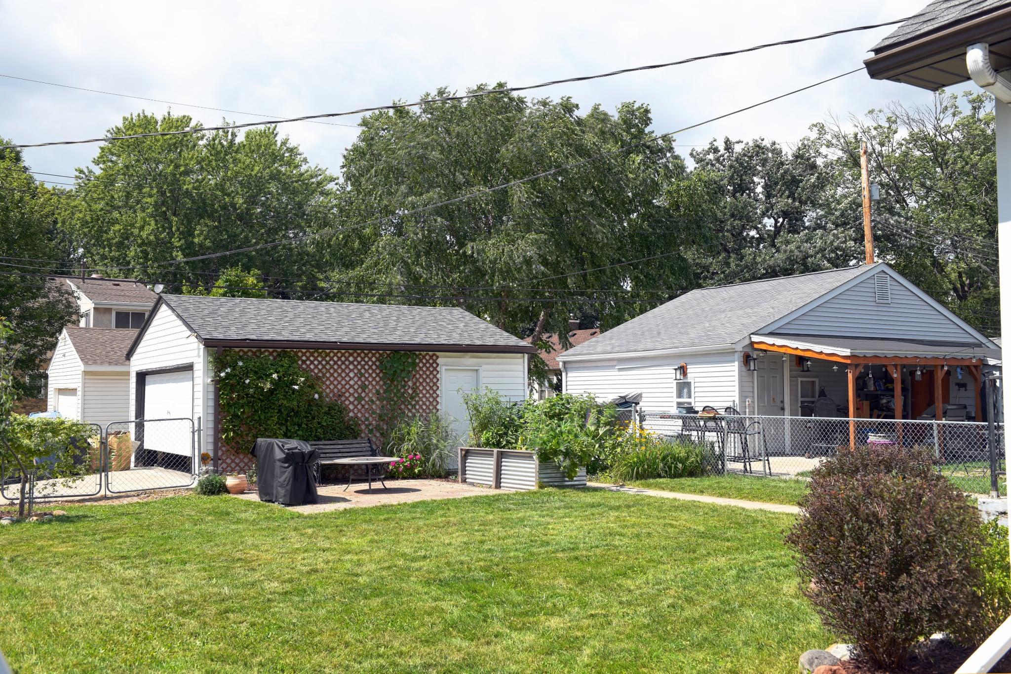Long view of the 2 car garage.