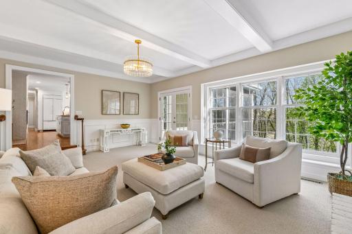 Family room with access to the screened in porch