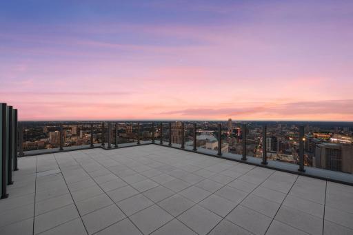 Private 894 sqft glass-enclosed outdoor terrace.