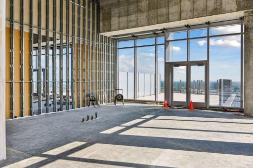 Penthouse sold as raw unbuilt space w/18' ceilings & panoramic views.