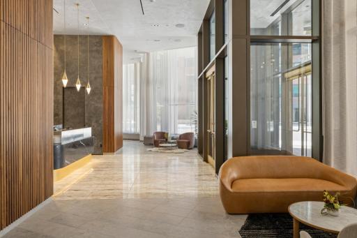 Dedicated private residential lobby with 24 hour staffed front desk.