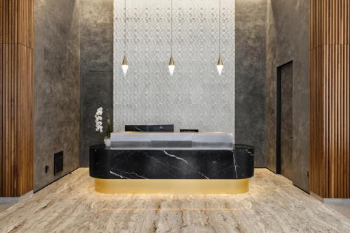 Dedicated private residential lobby with 24 hour staffed front desk.