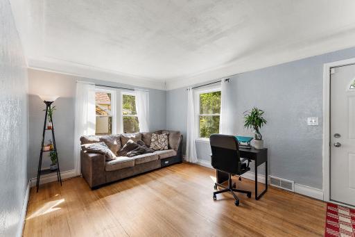 Living room with hardwood floors
