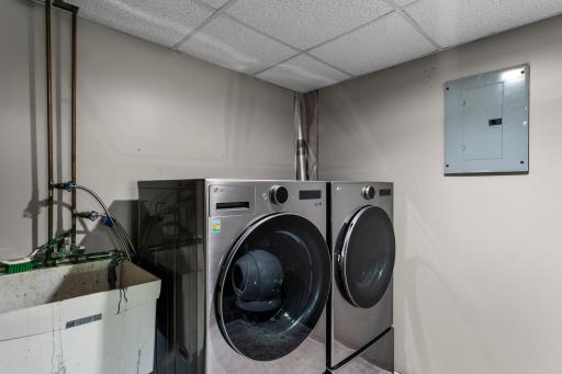 The oversized laundry room offers lots of extra storage space.