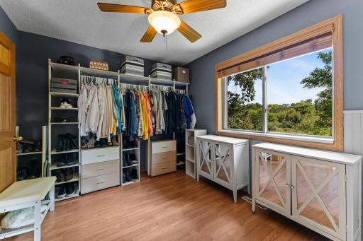 The upper level includes two large bedrooms.