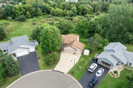 This home sits on a quiet cul de sac that backs up to a wooded area, offering lots of privacy.
