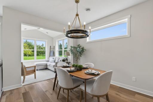 Dining area has space for a buffet or hutch.