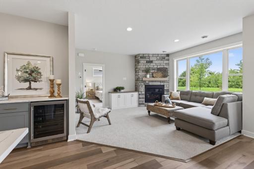 Living room can host multiple furniture layouts.