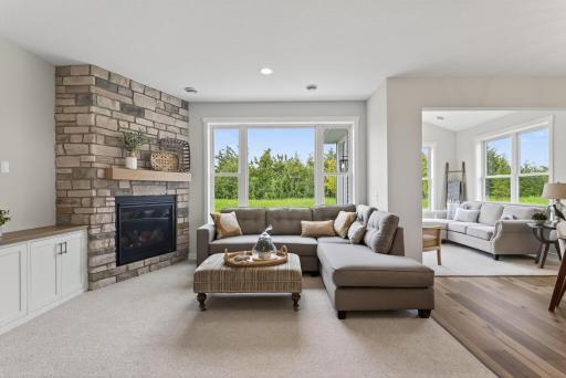 Overhead lighting compliments switched outlets.