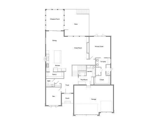 OneTenTen Homes Ryan Estates Custom Rambler - 11000 Humboldt Ave. S., Bloomington - Main Level Floor Plan Rendering