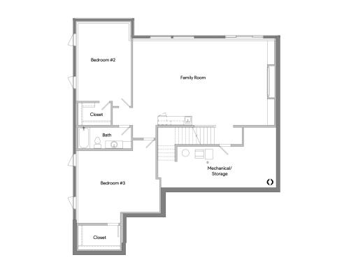 OneTenTen Homes Ryan Estates Custom Rambler - 11000 Humboldt Ave. S., Bloomington - Lower Level Floor Plan Rendering