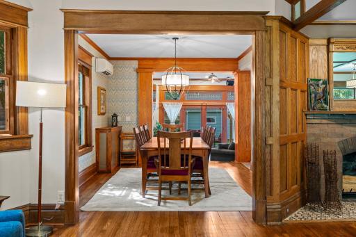 The formal dining room is perfect for dinner parties and families.
