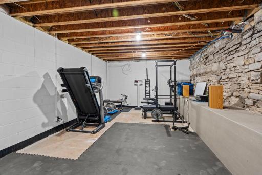Spacious exercise room with tall ceilings!