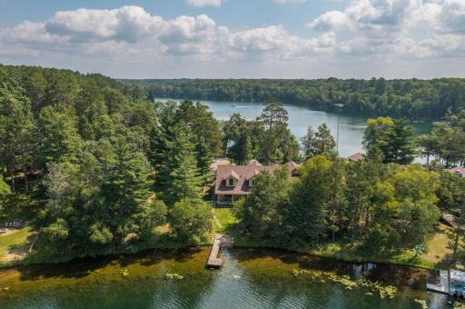 Aerial View of the Home on the Bass Lake Side