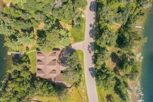 Aerial of the Home on Bass Lake and the Lot on Star Lake.