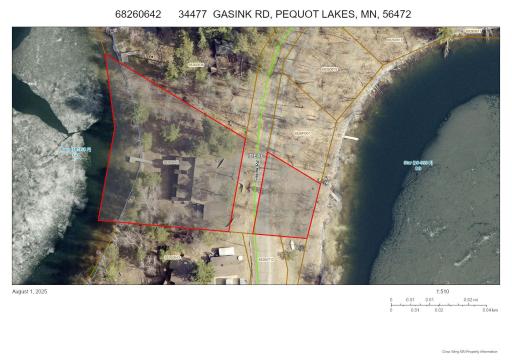 Aerial of Home on Bass Lake and the Star Lake Lot.