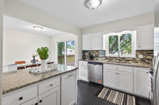 New paint and natural light add an elegant touch to this updated kitchen.