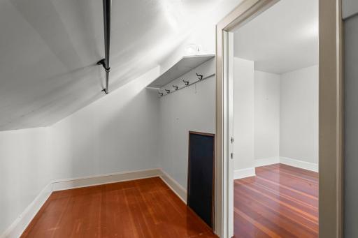 Two walk-in closets on the upper level.