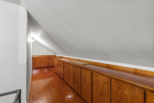 Thoughtful upper-level built-ins offer both style and storage.